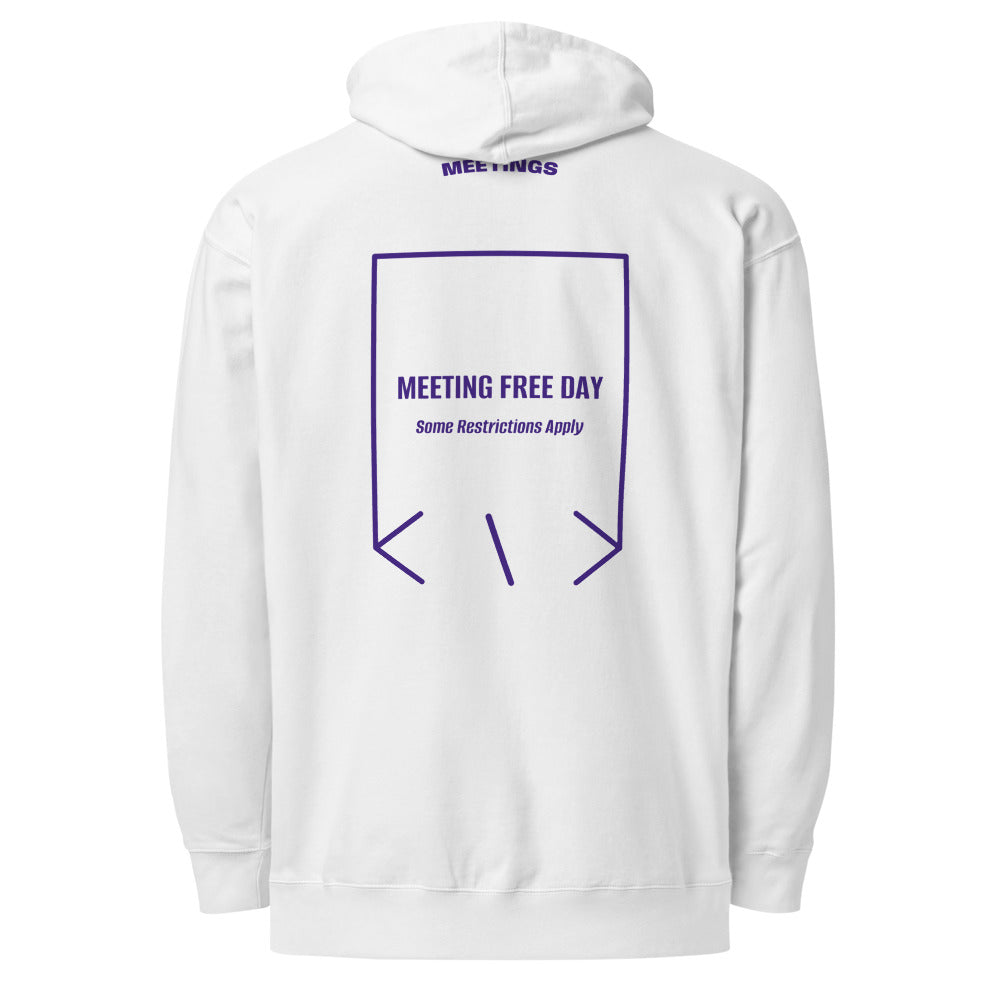 Meeting Free Day — White Purple back mockup