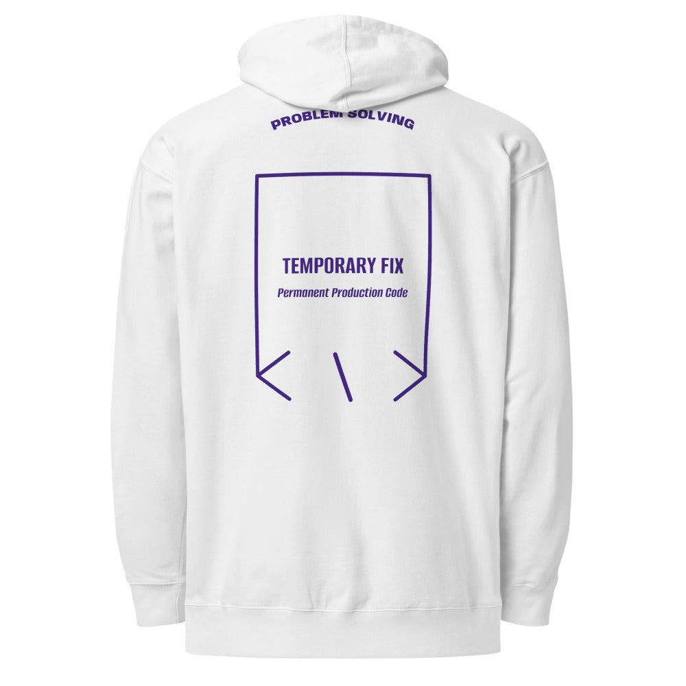 Temporary Fix — White Purple back mockup