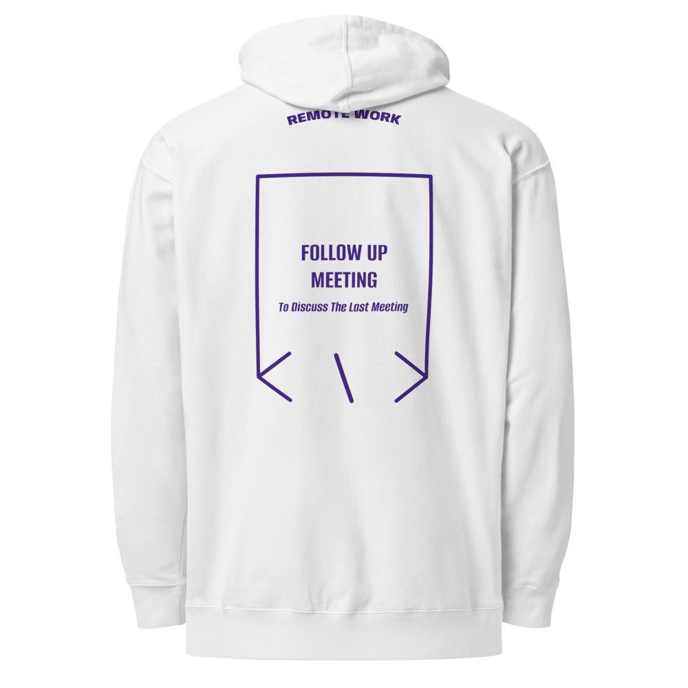 Follow Up Meeting — White Purple back mockup