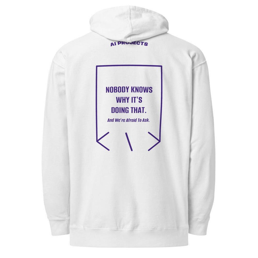 Nobody Knows Why It's Doing That. — White Purple back mockup