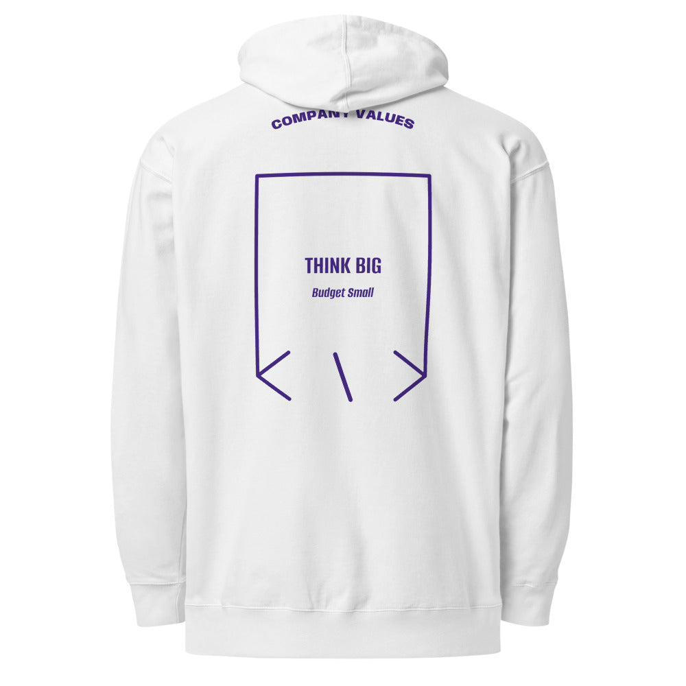 Think Big — White Purple back mockup