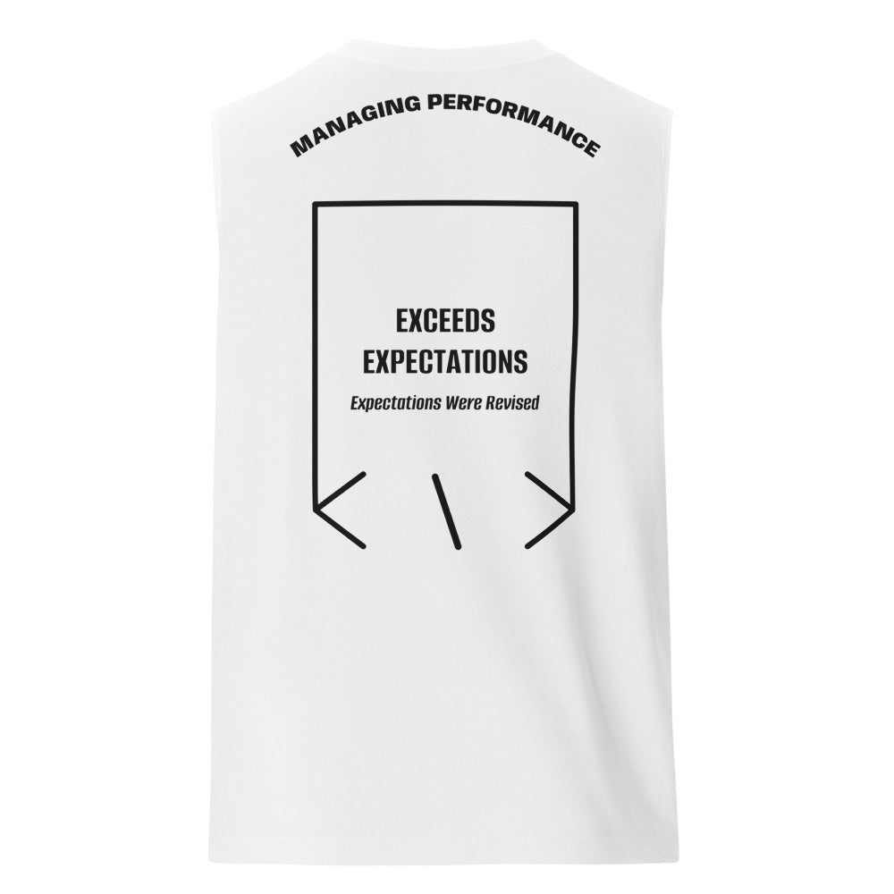 Exceeds Expectations — White Black back mockup