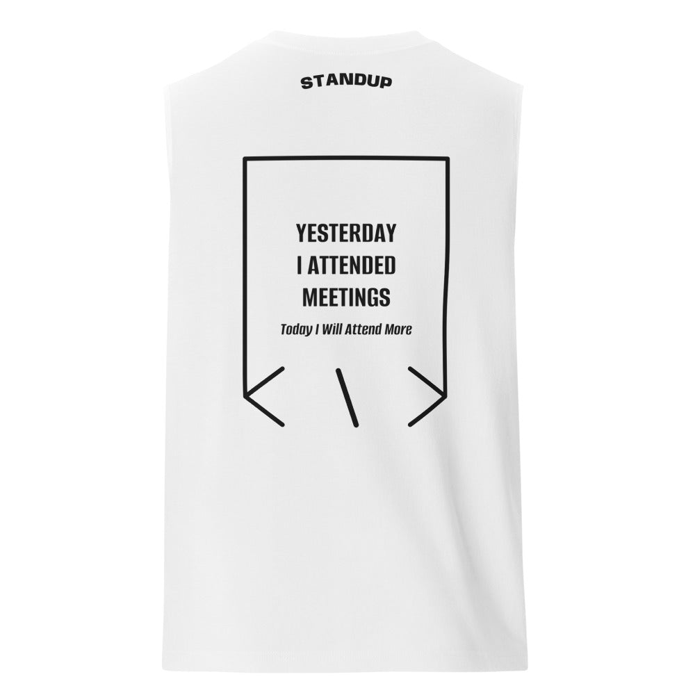 Yesterday I Attended Meetings — White Black back mockup
