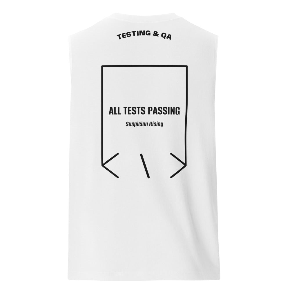 All Tests Passing — White Black back mockup