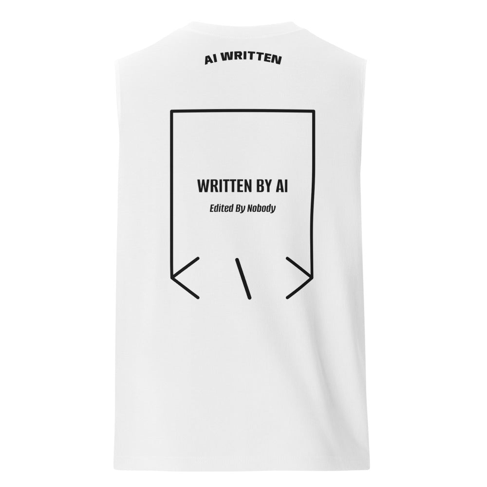 Written By AI — White Black back mockup