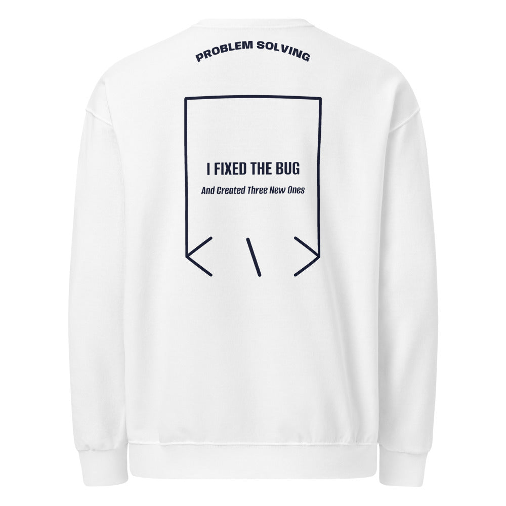 I Fixed The Bug — White J. Navy back mockup