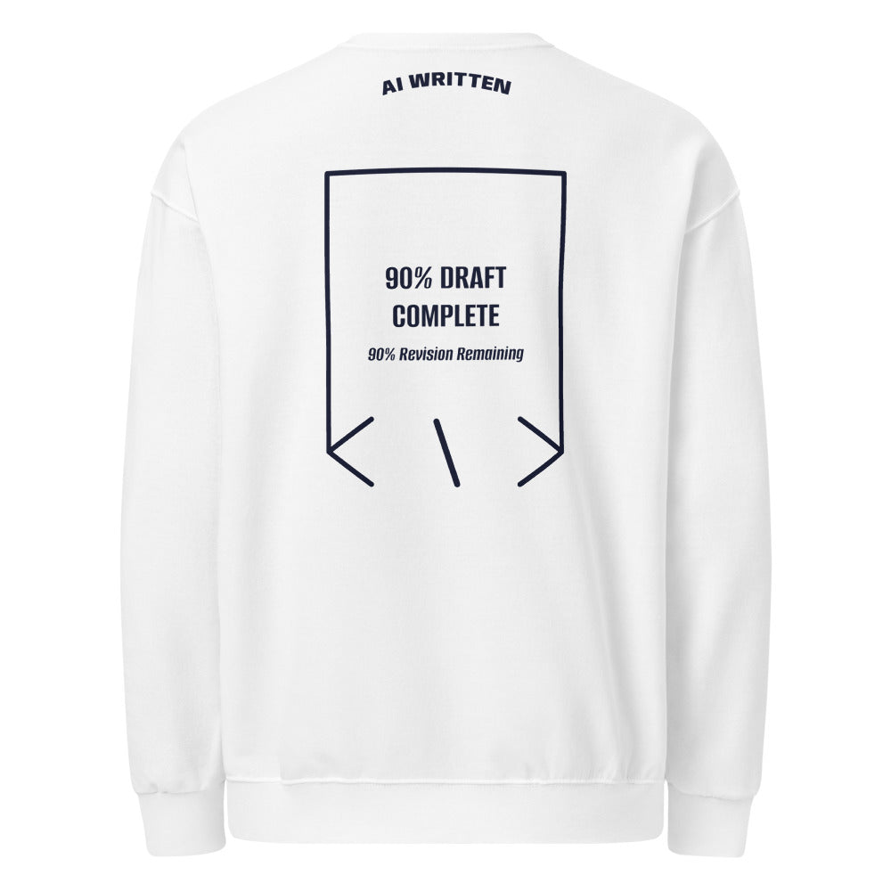 90% Draft Complete — White J. Navy back mockup