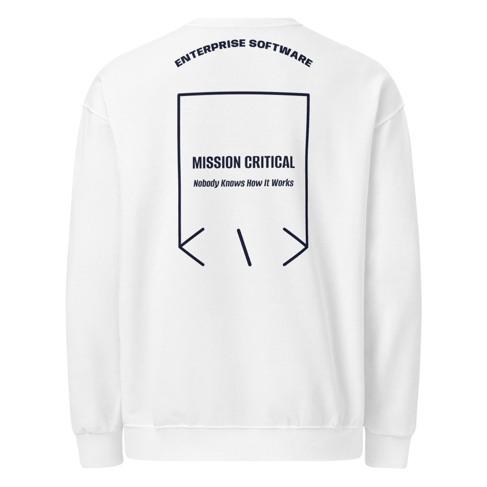 Mission Critical — White J. Navy back mockup