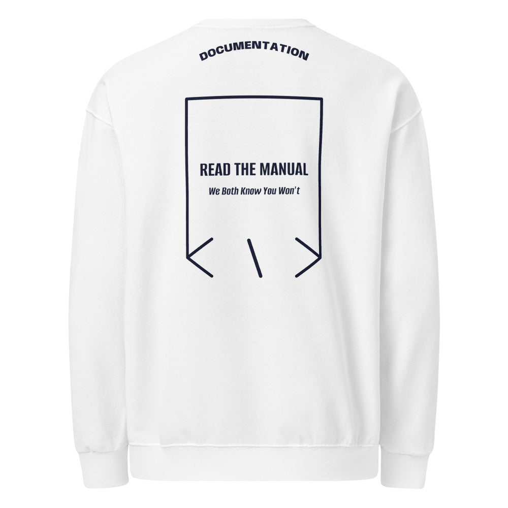 Read The Manual — White J. Navy back mockup