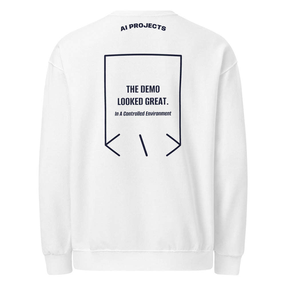 The Demo Looked Great. — White J. Navy back mockup