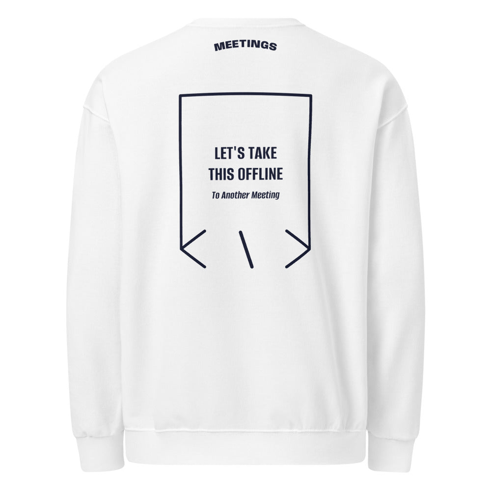 Let's Take This Offline — White J. Navy back mockup
