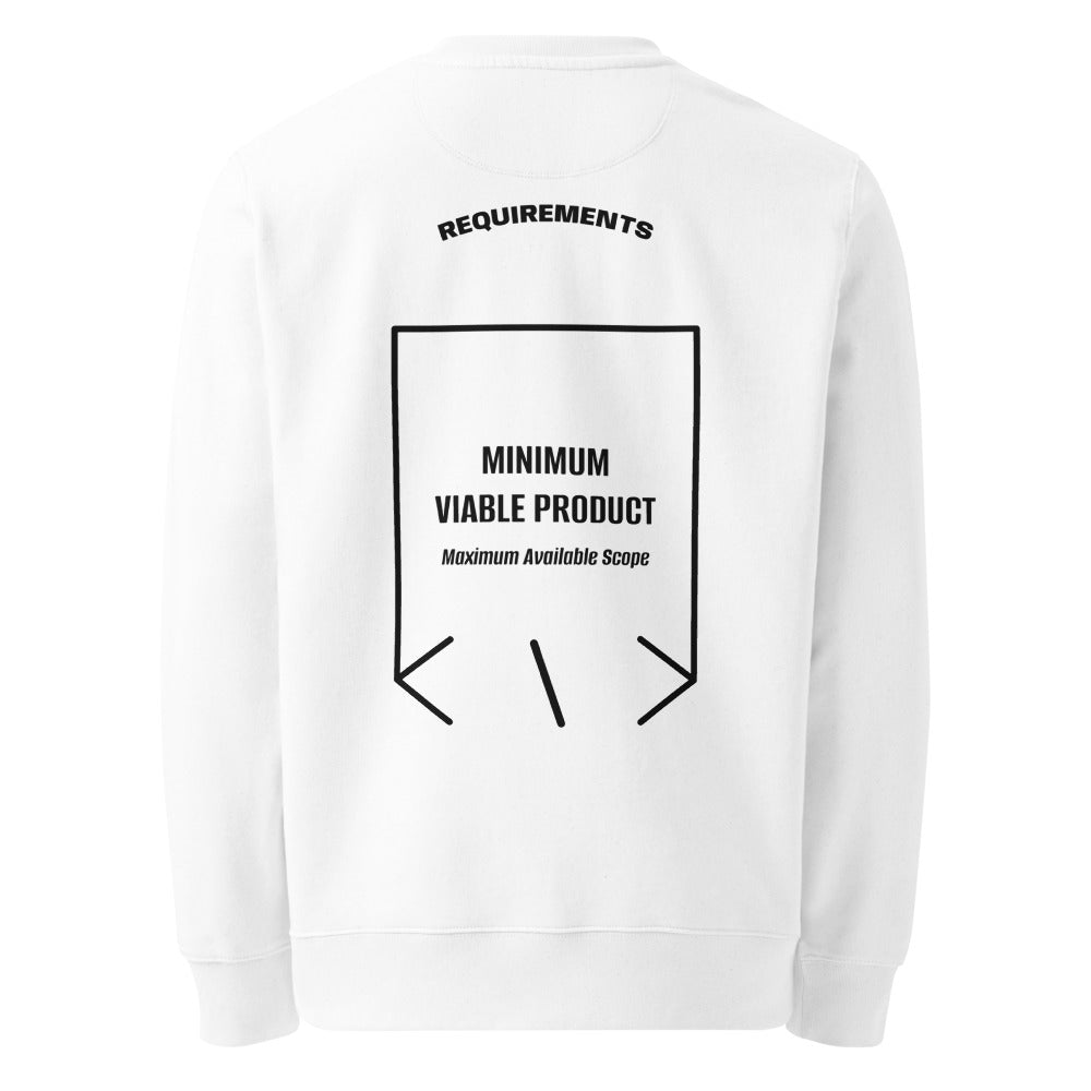 Minimum Viable Product — White Black back mockup