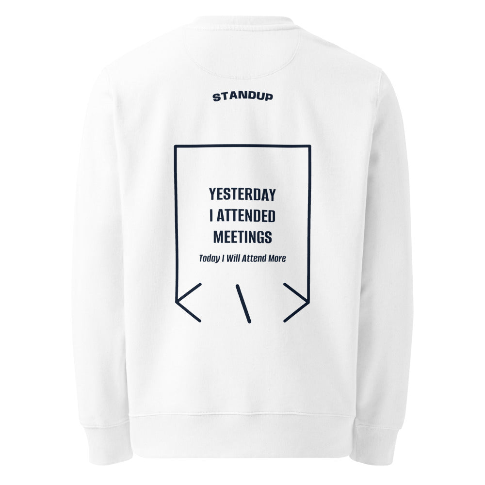 Yesterday I Attended Meetings — White French Navy back mockup