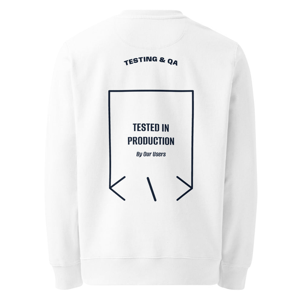 Tested In Production — White French Navy back mockup