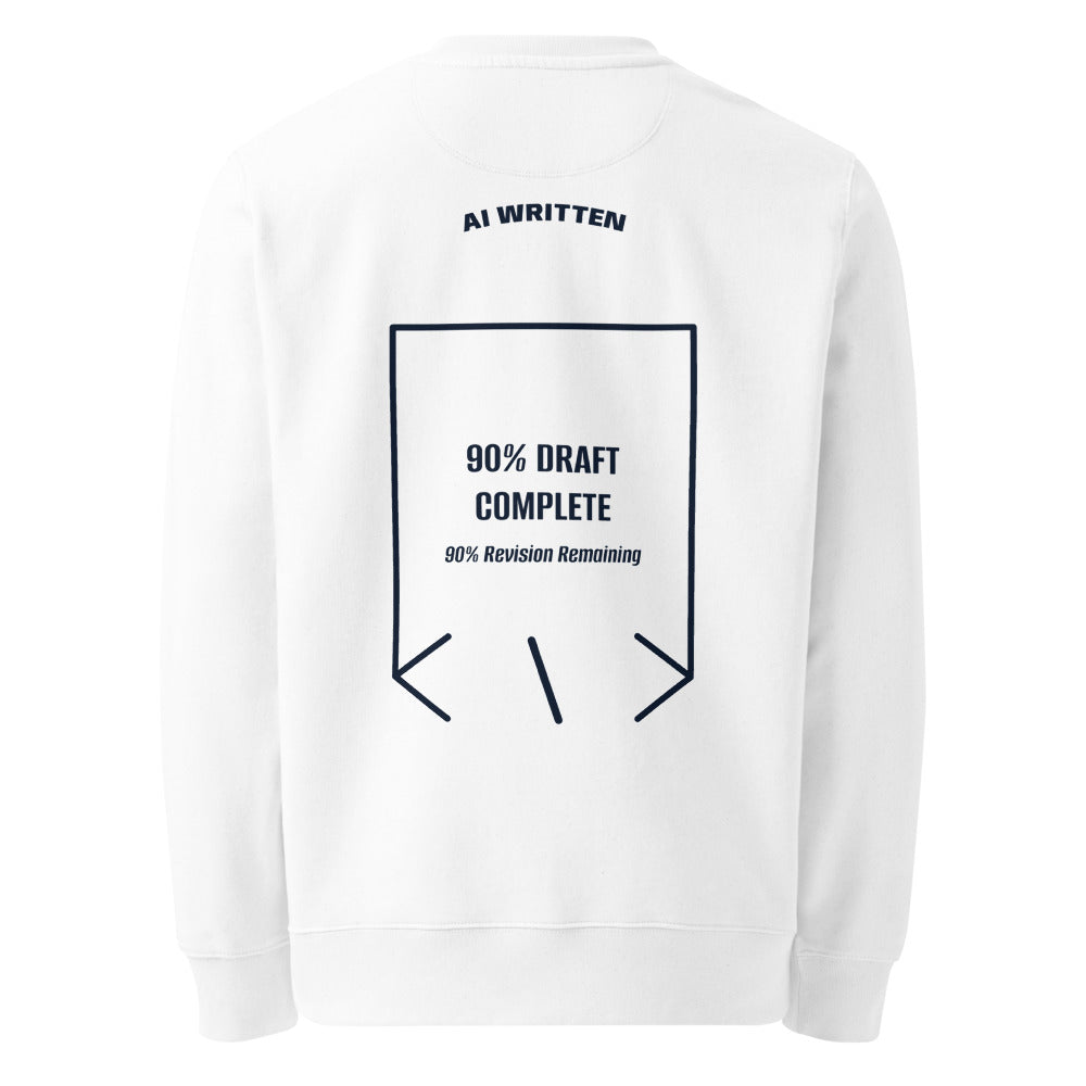 90% Draft Complete — White French Navy back mockup