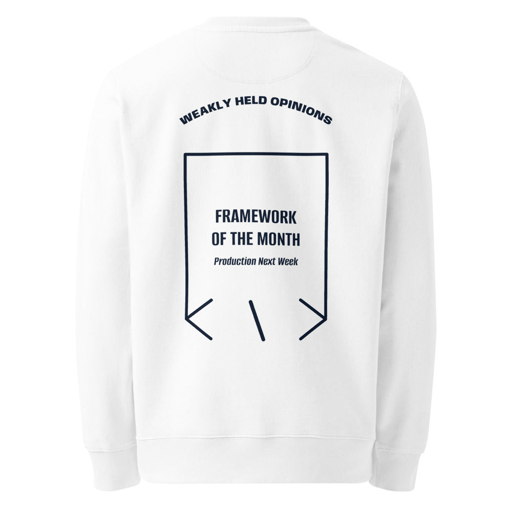 Framework Of The Month — White French Navy back mockup