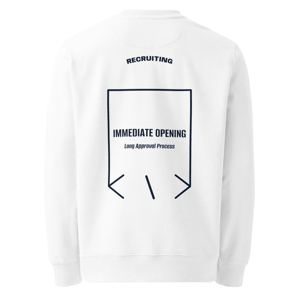 Immediate Opening — White French Navy back mockup