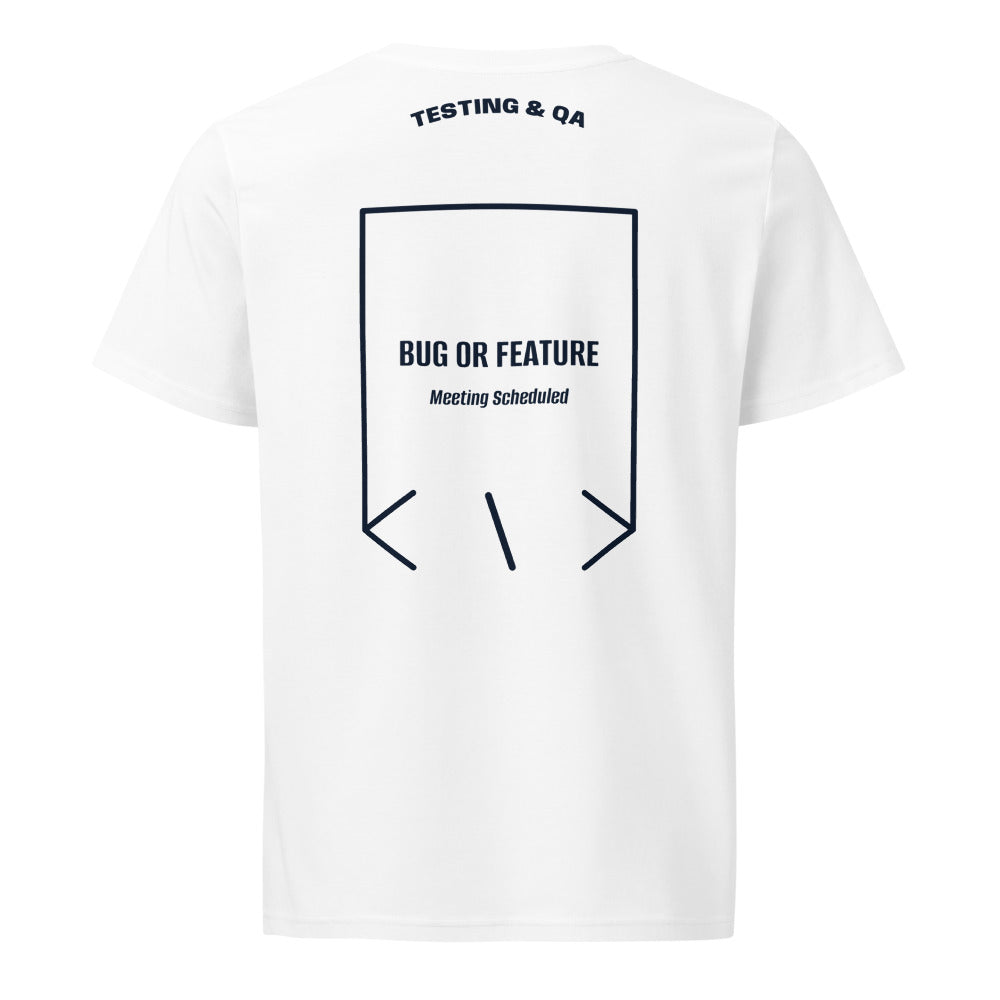 Bug Or Feature — White French Navy back mockup