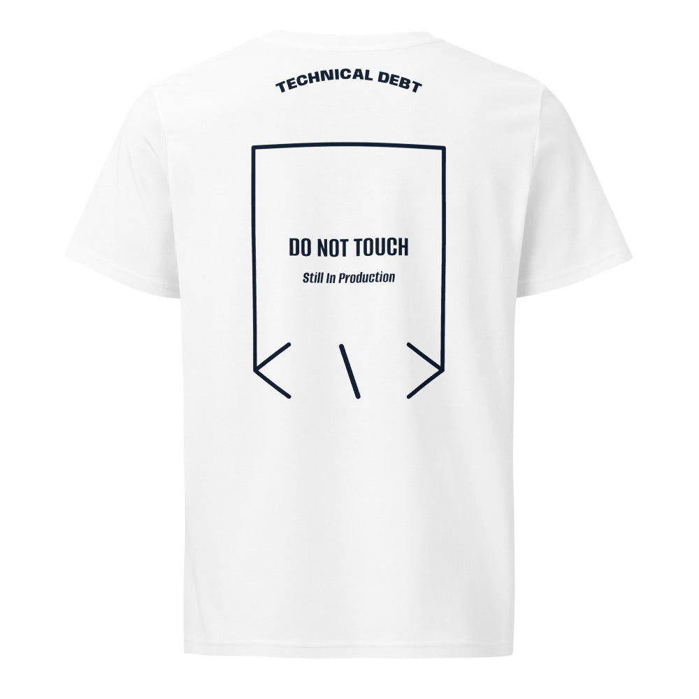 Do Not Touch — White French Navy back mockup