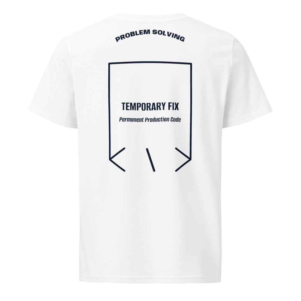 Temporary Fix — White French Navy back mockup
