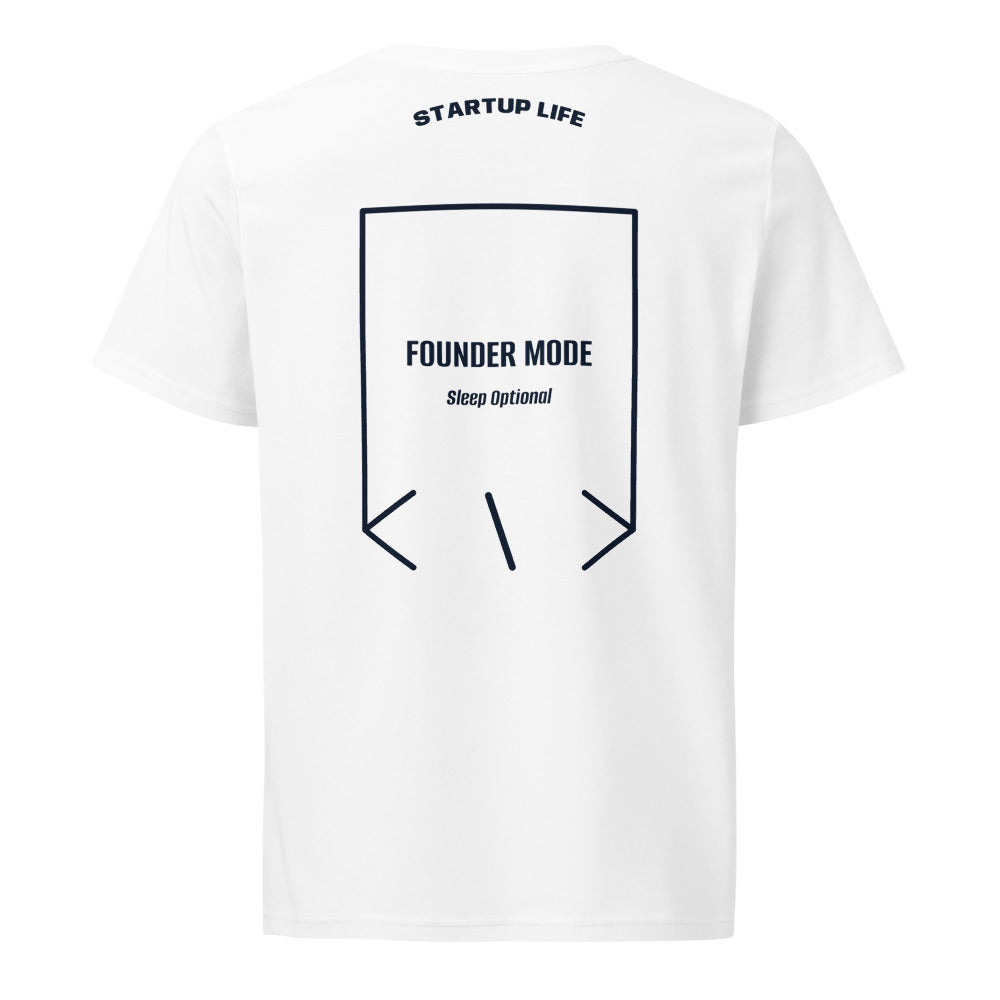 Founder Mode — White French Navy back mockup