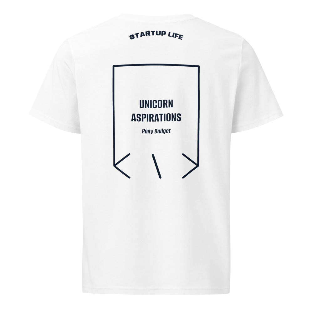 Unicorn Aspirations — White French Navy back mockup