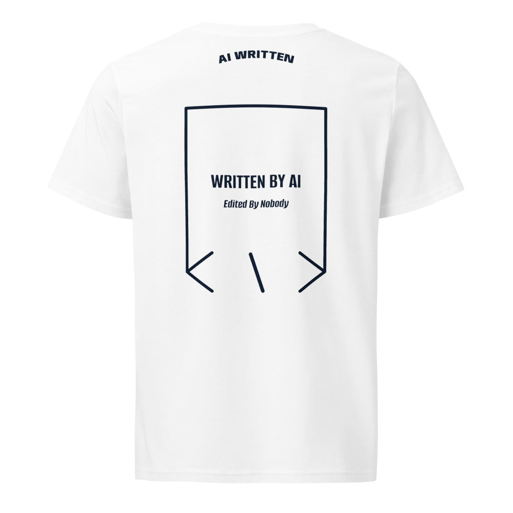 Written By AI — White French Navy back mockup