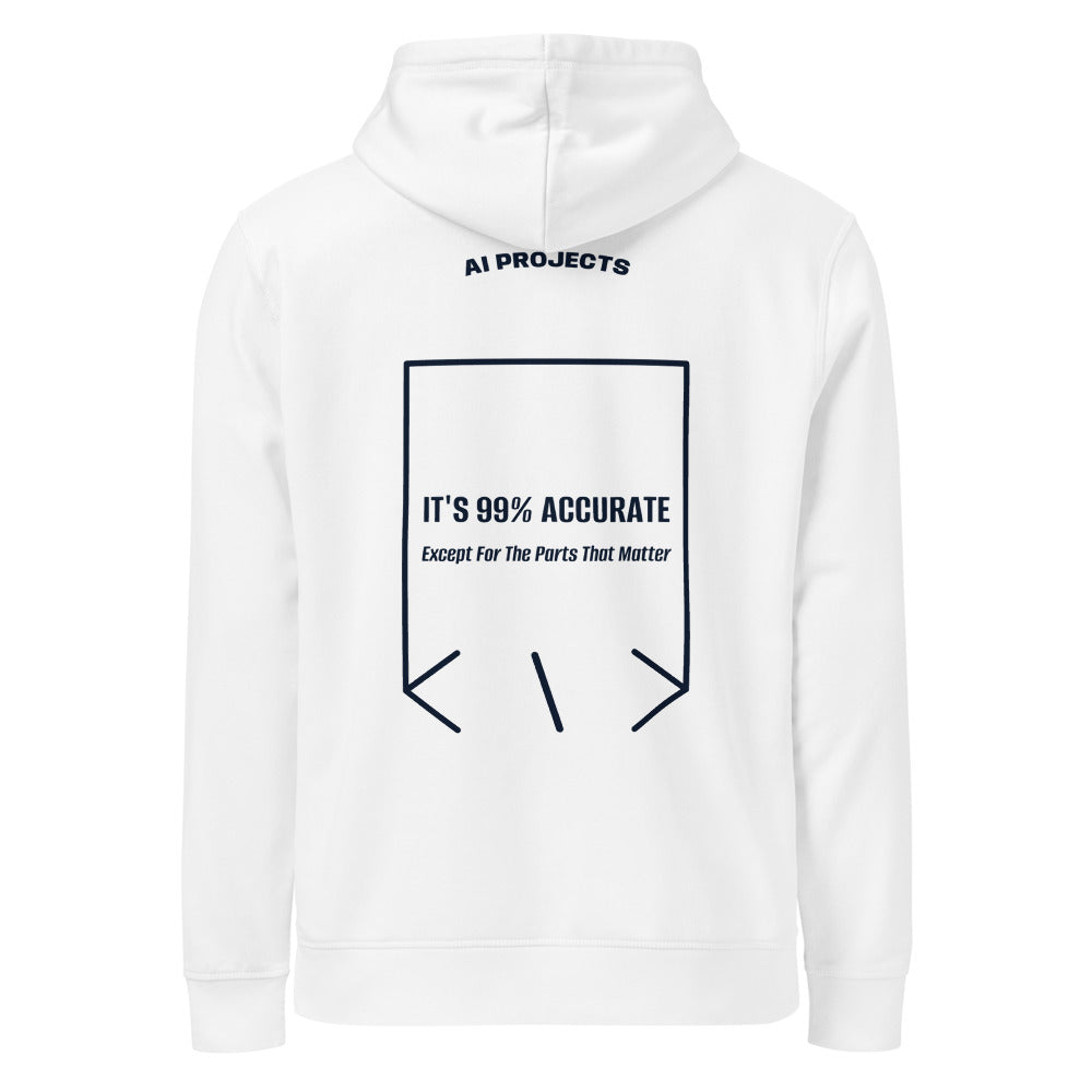 It's 99% Accurate — White French Navy back mockup