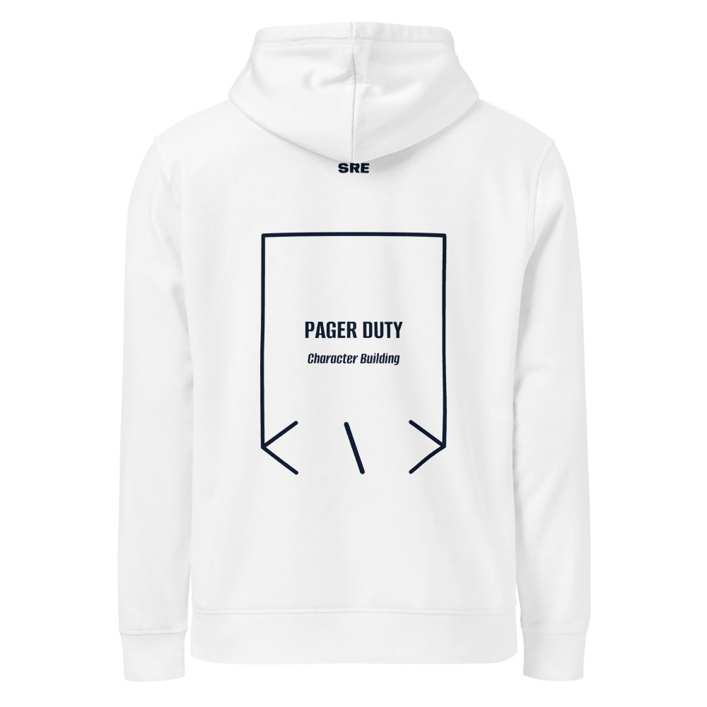 Pager Duty — White French Navy back mockup