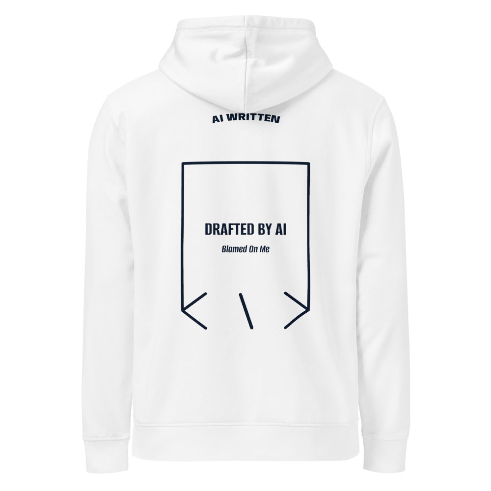 Drafted By AI — White French Navy back mockup