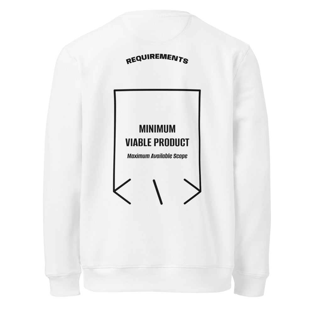 Minimum Viable Product — White Black back mockup