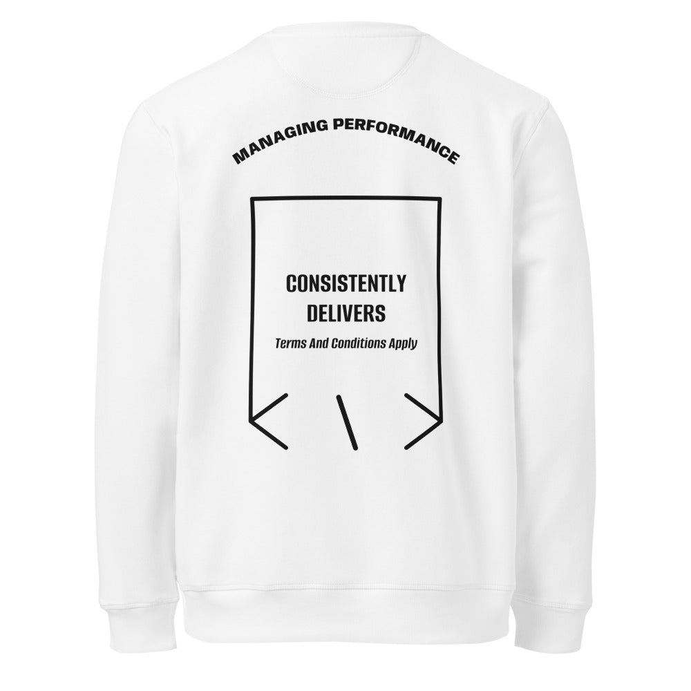 Consistently Delivers — White Black back mockup