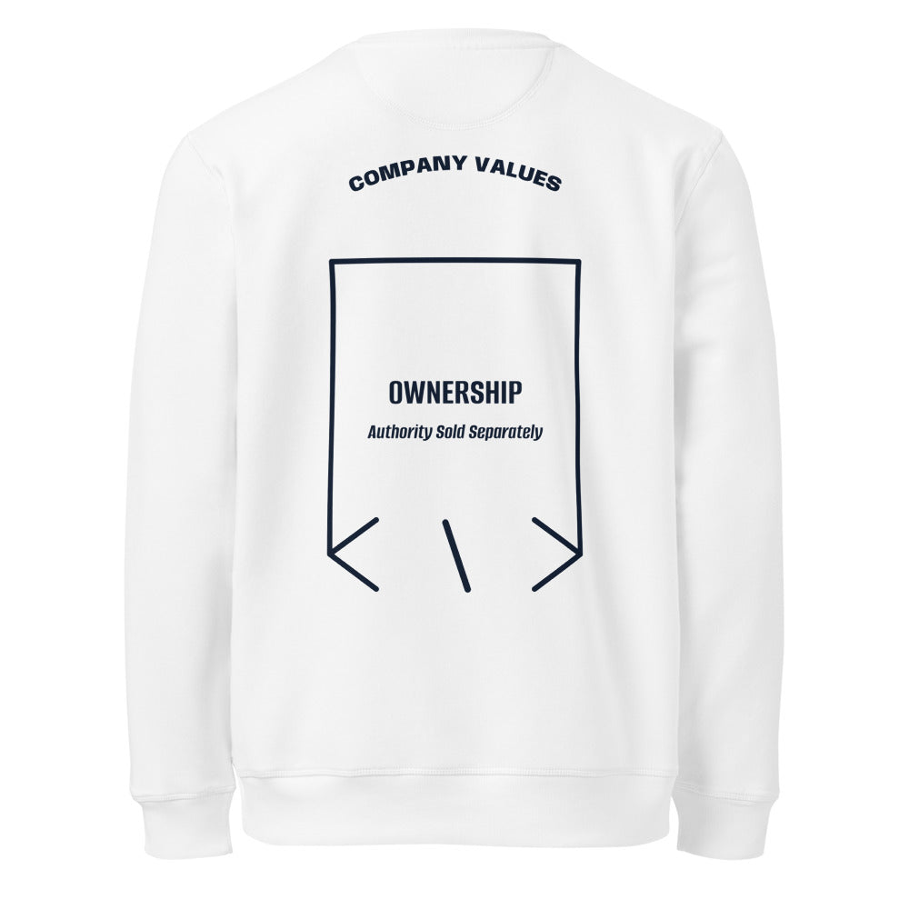 Ownership — White French Navy back mockup
