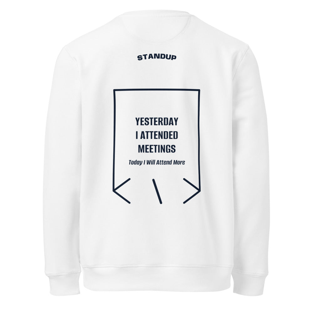 Yesterday I Attended Meetings — White French Navy back mockup