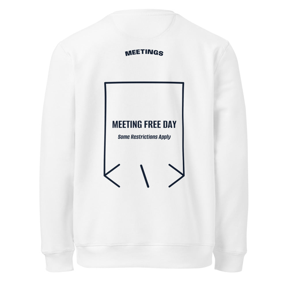 Meeting Free Day — White French Navy back mockup