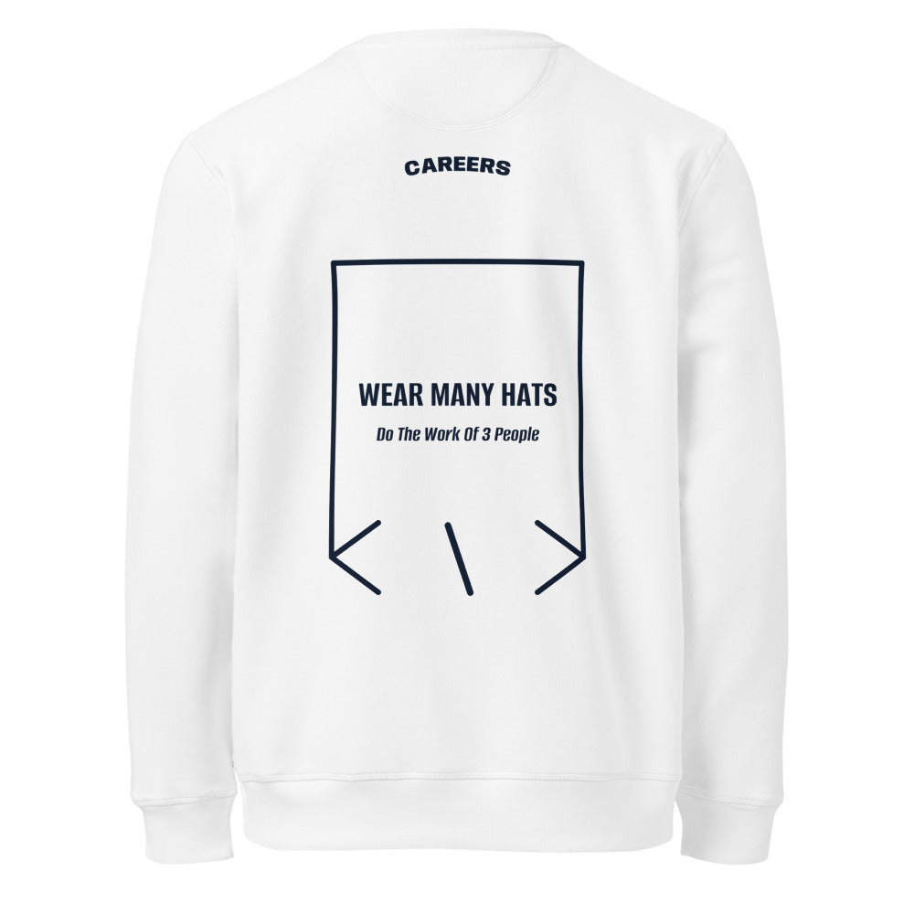 Wear Many Hats — White French Navy back mockup