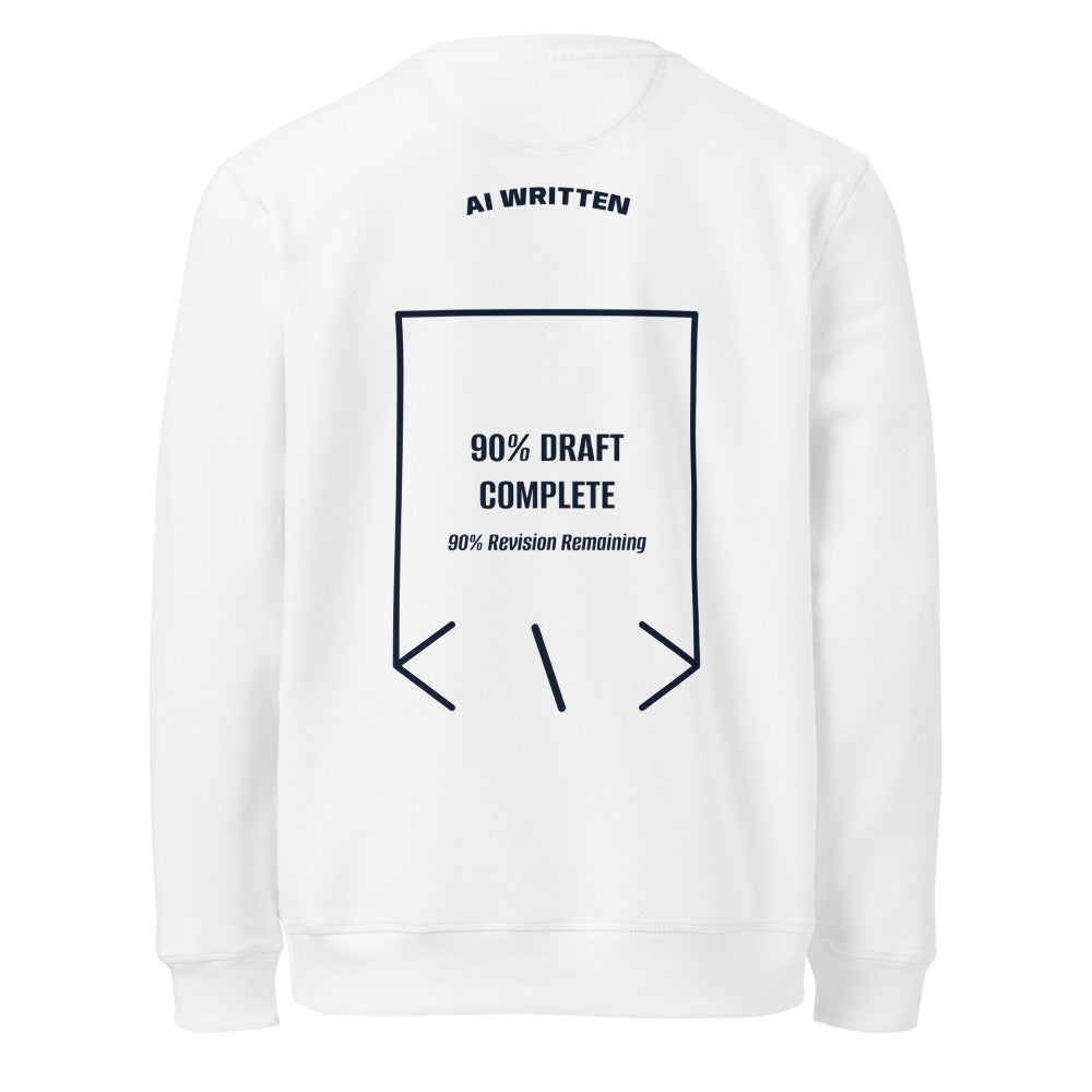 90% Draft Complete — White French Navy back mockup