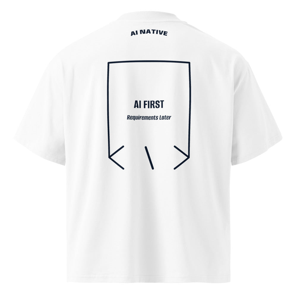 AI First — White French Navy back mockup