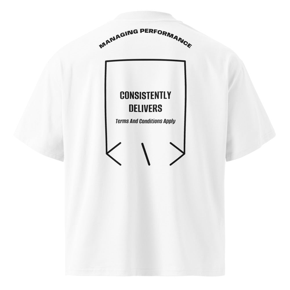 Consistently Delivers — White Black back mockup