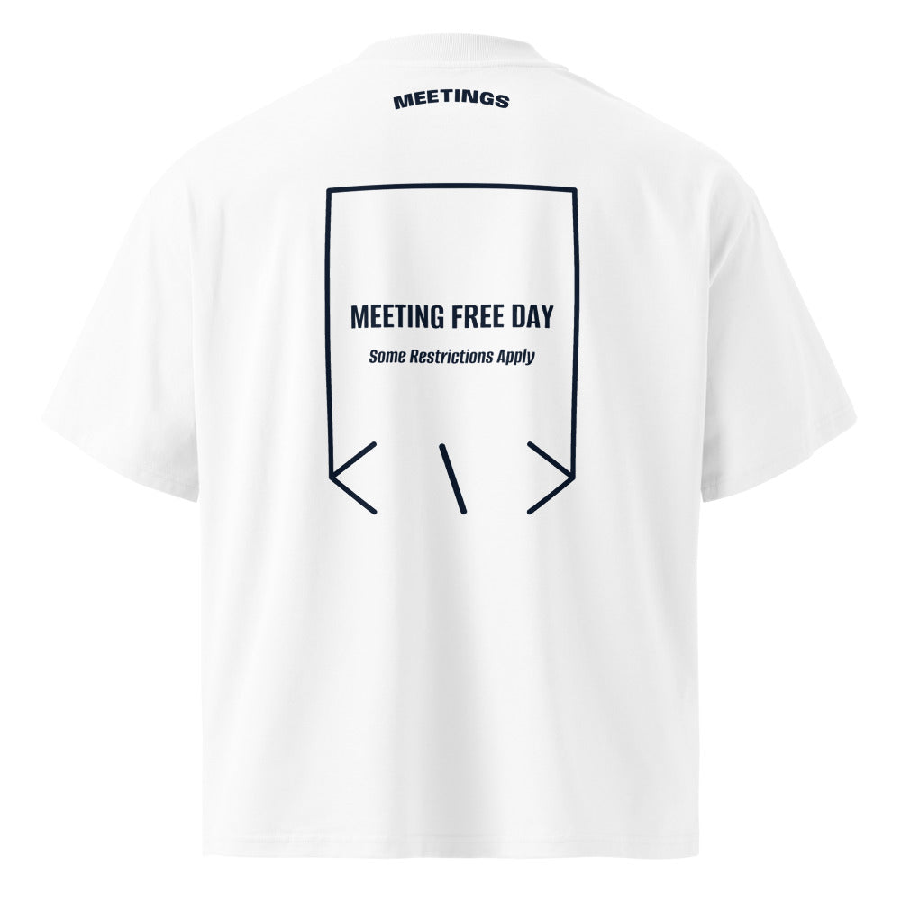 Meeting Free Day — White French Navy back mockup