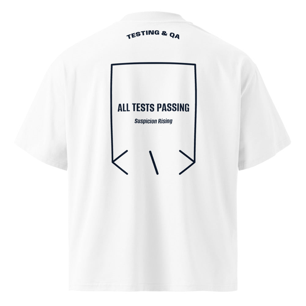 All Tests Passing — White French Navy back mockup