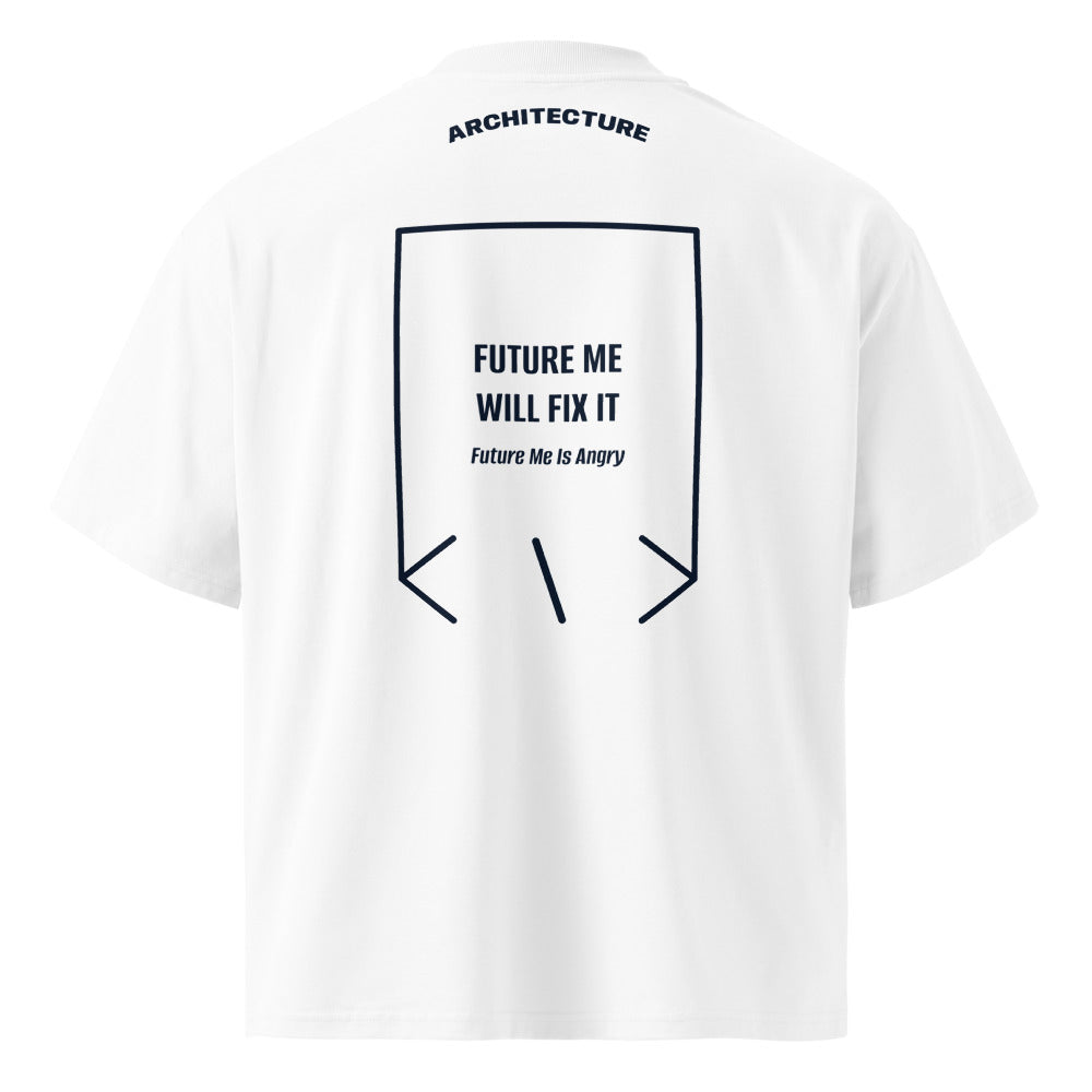 Future Me Will Fix It — White French Navy back mockup
