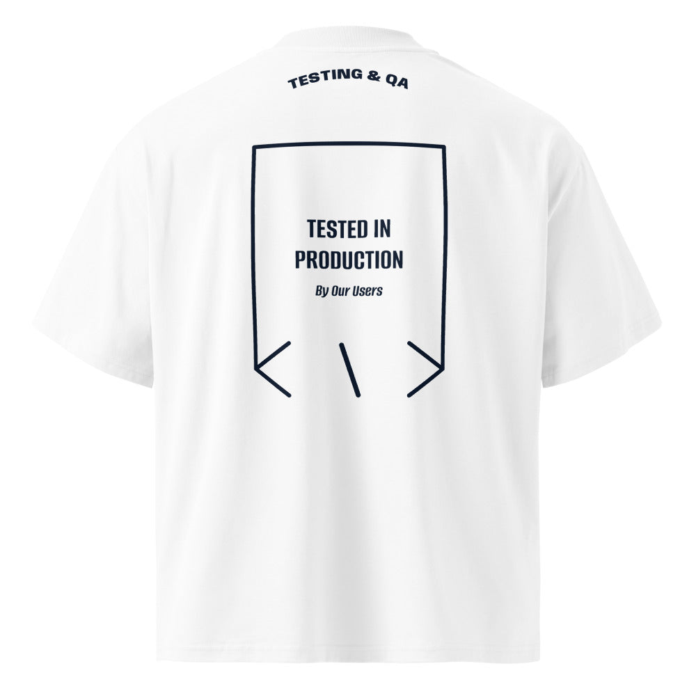 Tested In Production — White French Navy back mockup