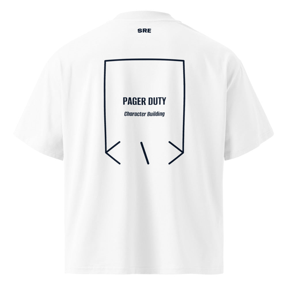 Pager Duty — White French Navy back mockup