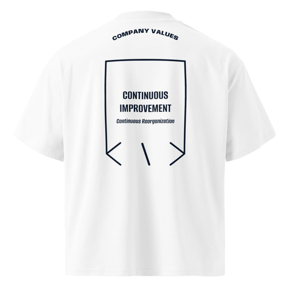 Continuous Improvement — White French Navy back mockup