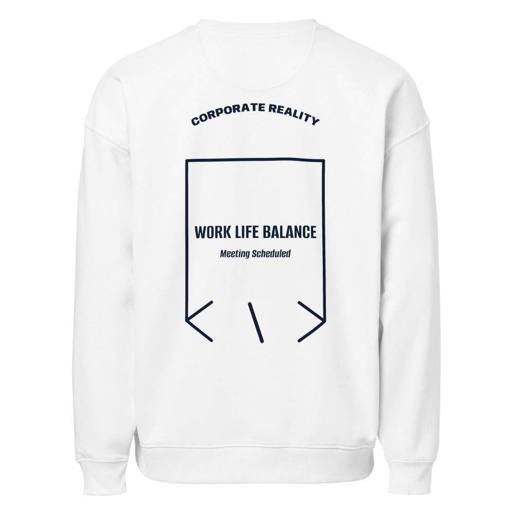 Work Life Balance — White French Navy back mockup