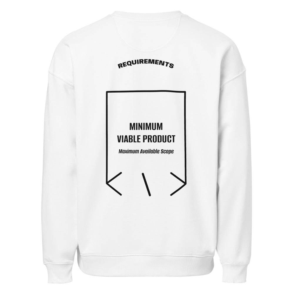 Minimum Viable Product — White Black back mockup