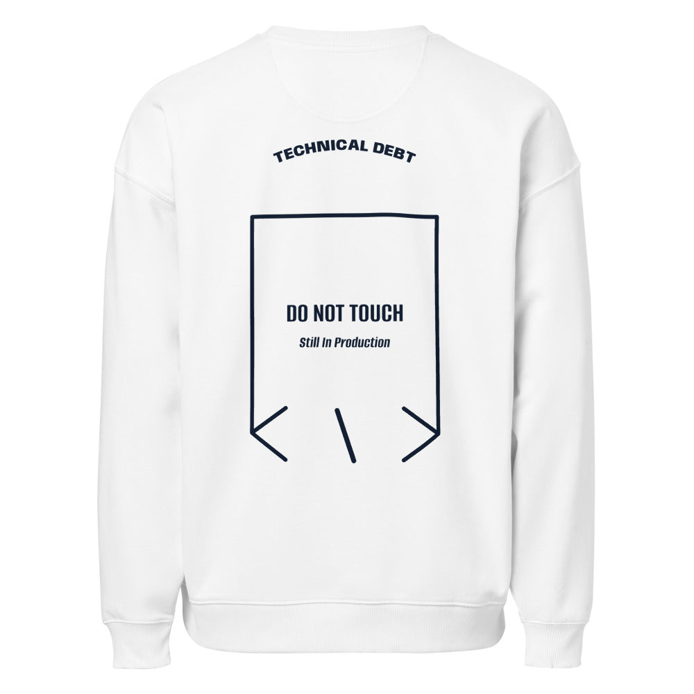 Do Not Touch — White French Navy back mockup