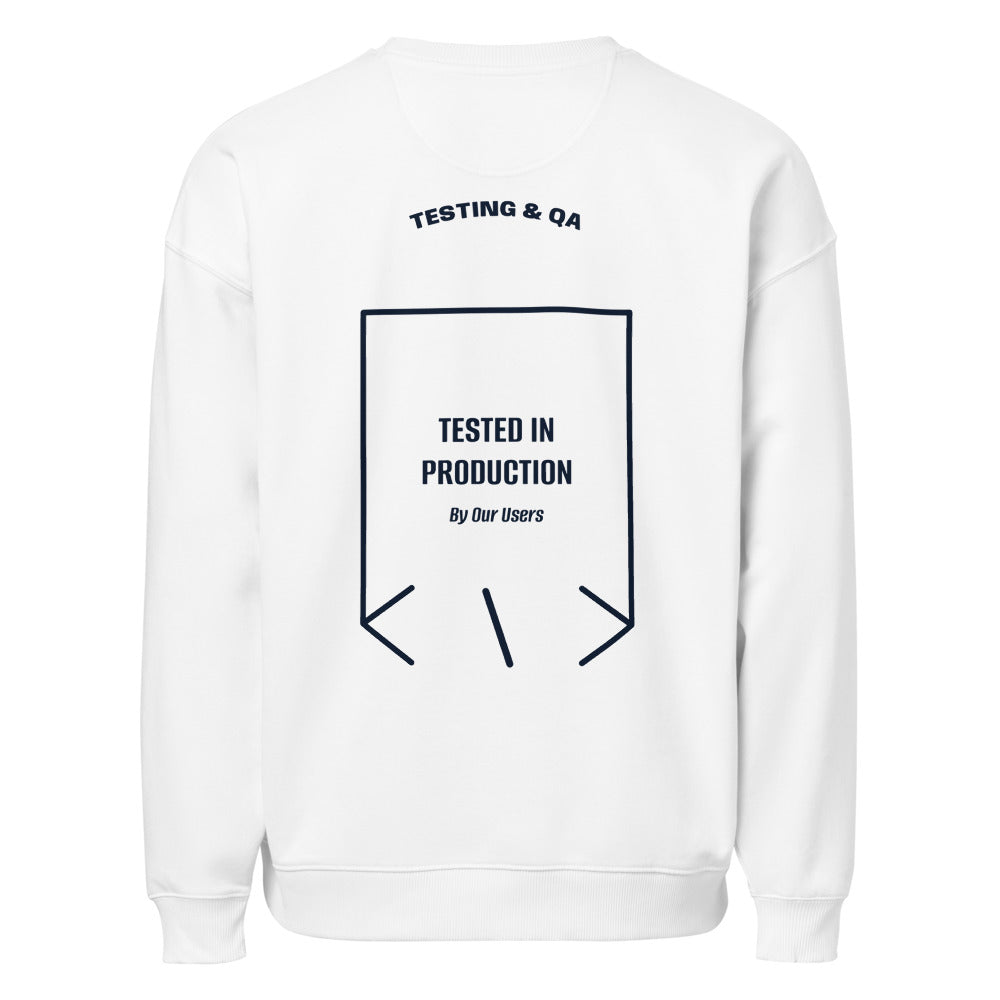 Tested In Production — White French Navy back mockup