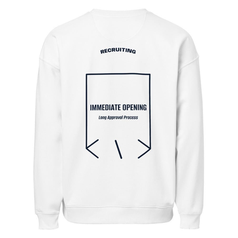 Immediate Opening — White French Navy back mockup